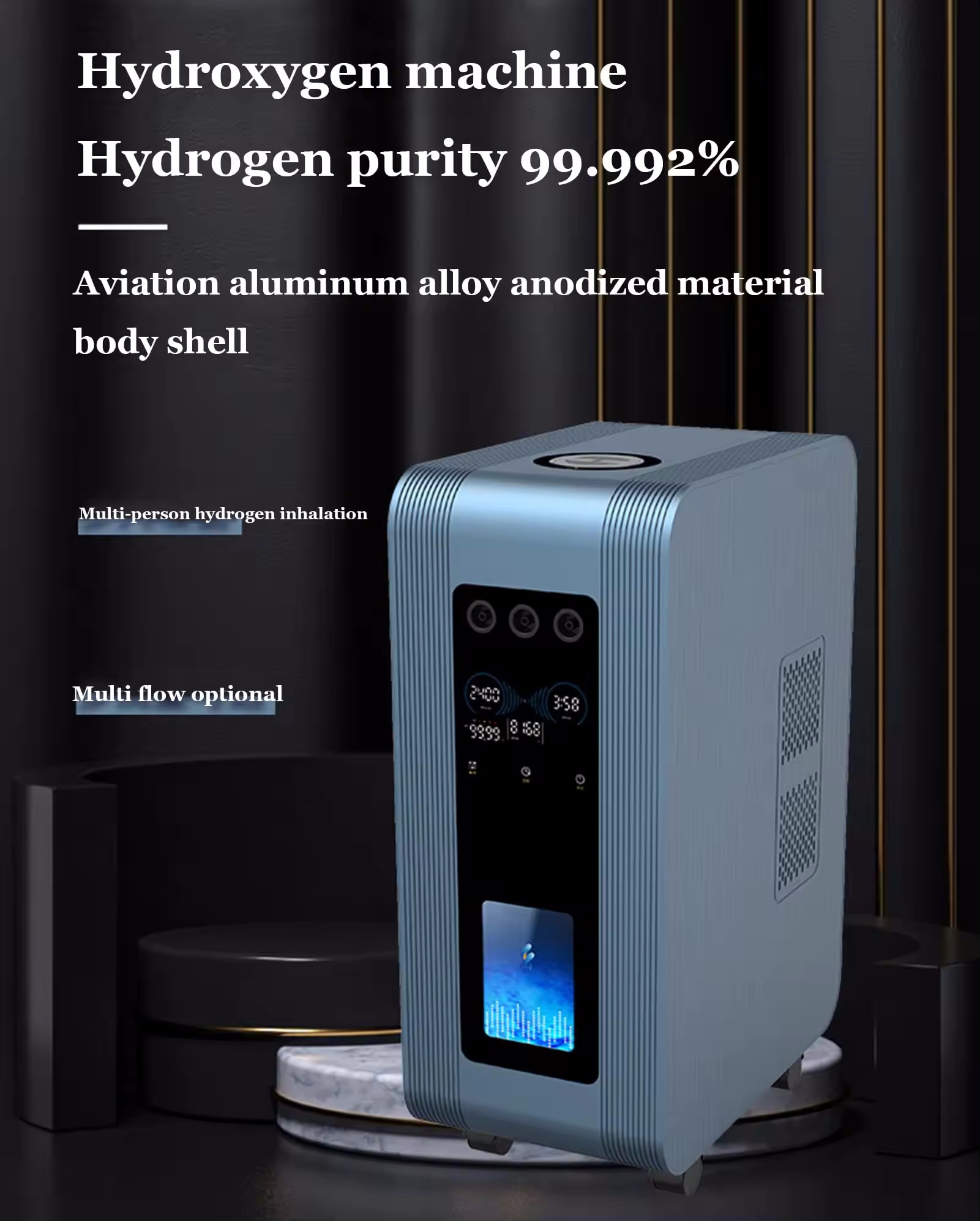 2400ml Hydrogen Inhaler machine with 2 H2 ports