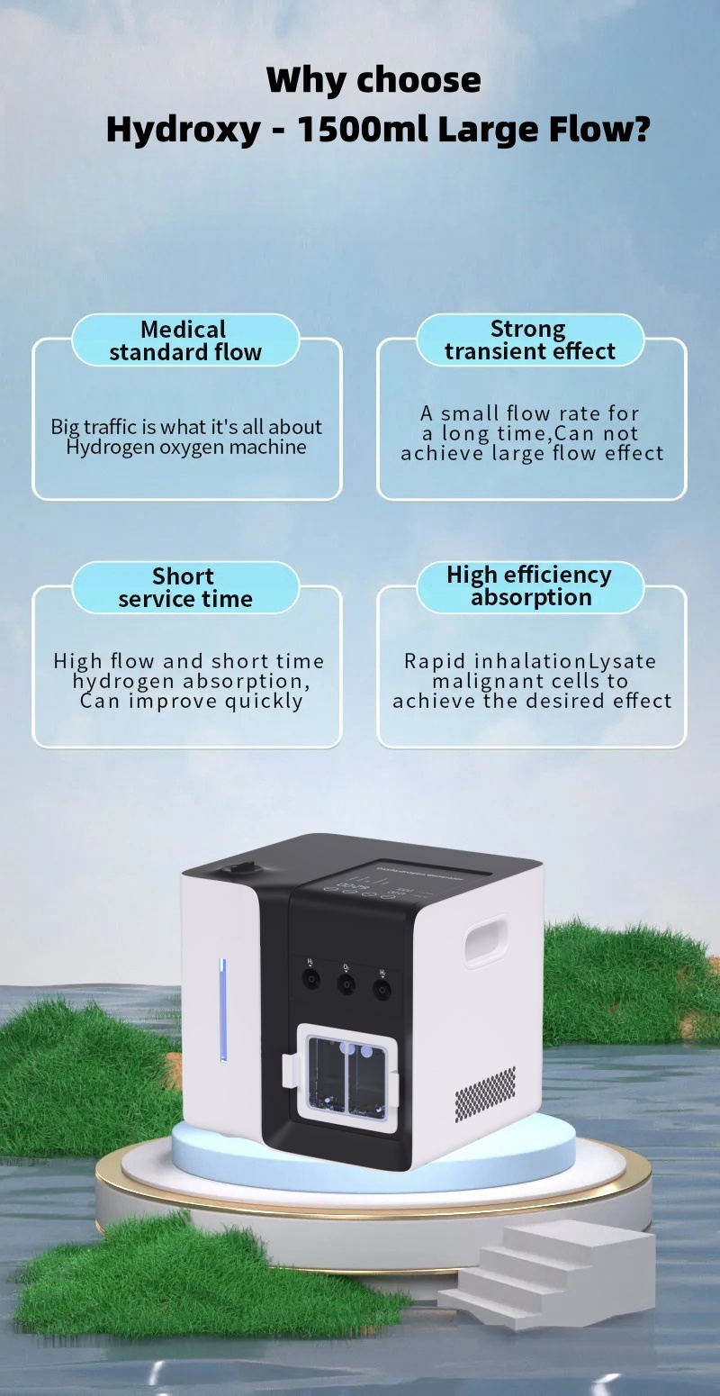 1500ml/min hydrogen generator Home Use Hydrogen Inhalation Machine PEM hydrogen Inhaler Manufacturer