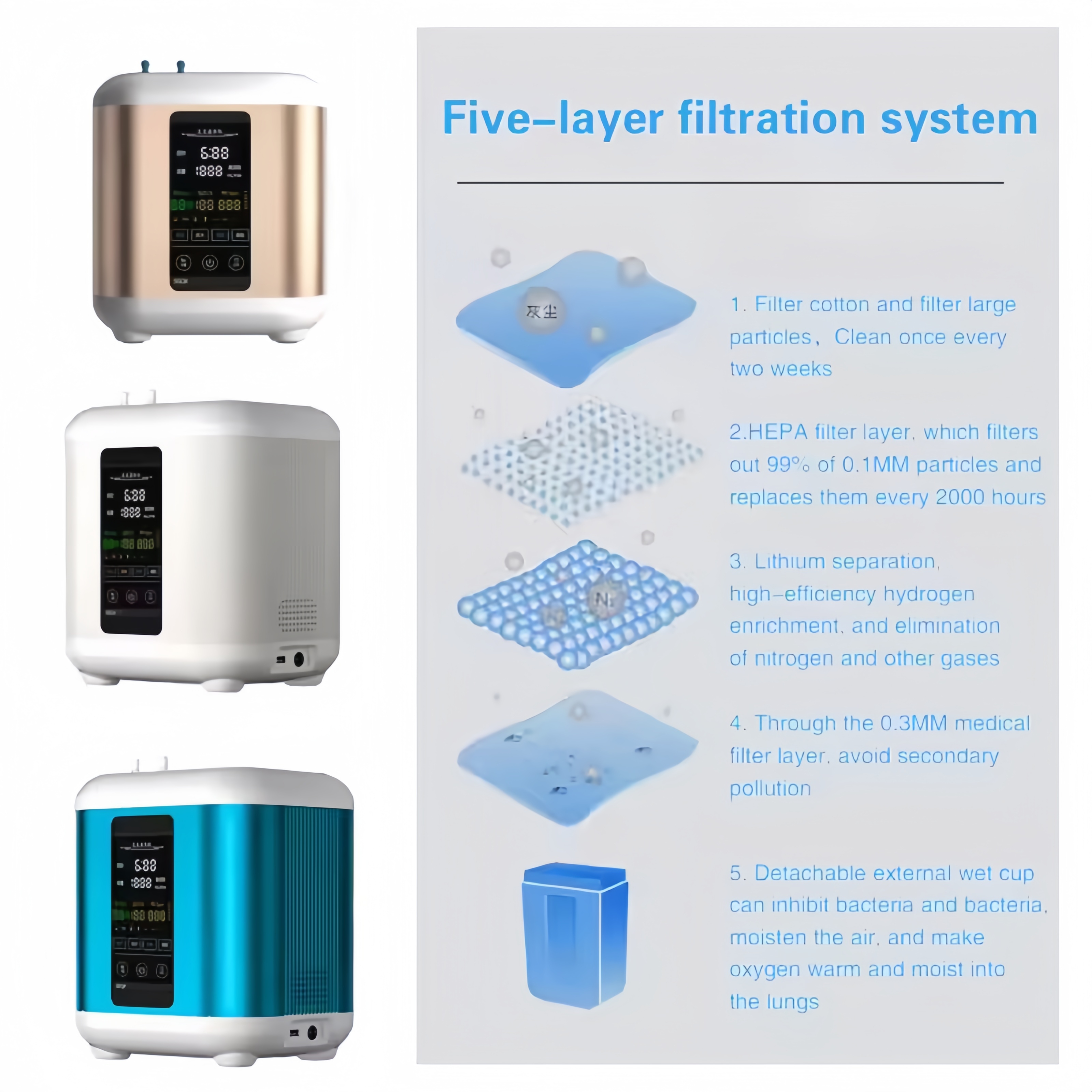 600ml/min hydrogen inhalator machine factory direct sales