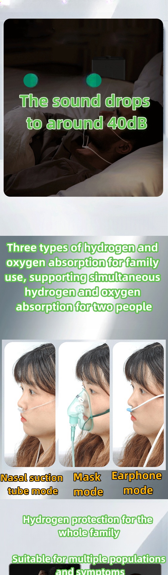 1500ml/min hydrogen generator Home Use Hydrogen Inhalation Machine PEM hydrogen Inhaler Manufacturer
