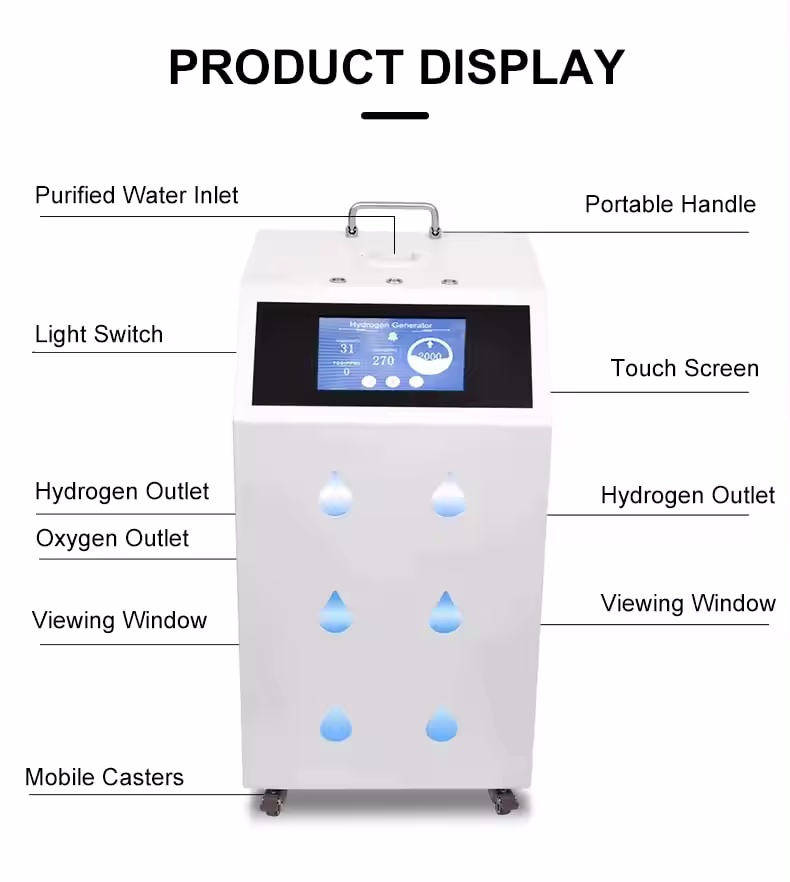4200ml/min hydrogen generator Home Use Hydrogen Inhalation Machine PEM hydrogen Inhaler Manufacturer
