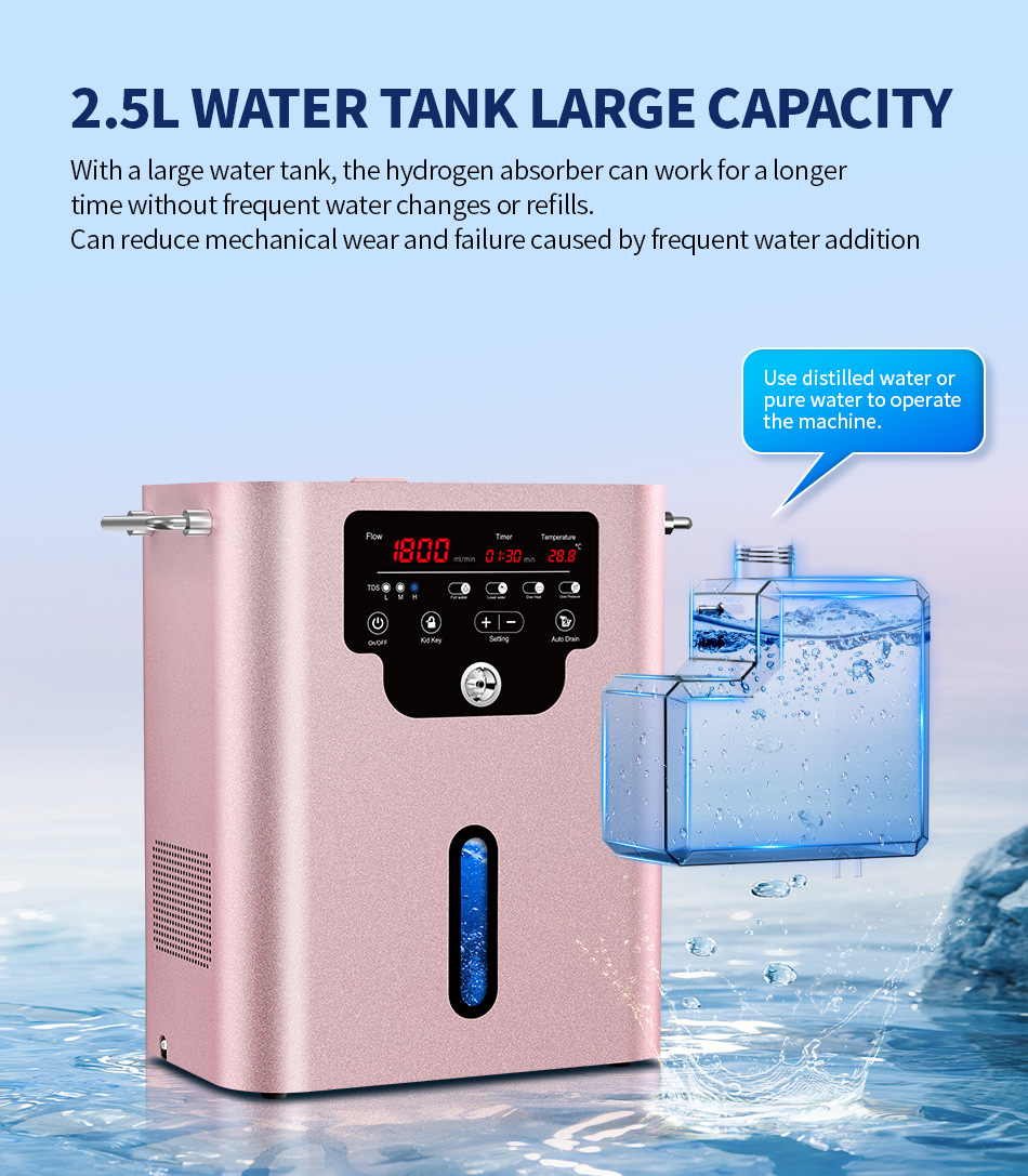 1800ml Dropshipping SPE PEM Brown Gas Hydrogen Oxygen Inhaler Hydrogen Inhalation Machine H2 Generator Machine