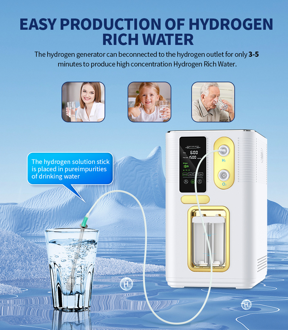 3000ml Dropshipping SPE/PEM Brown Gas Hydrogen Gas Inhaler Household Hydrogen Inhalation H2 Generator Machine