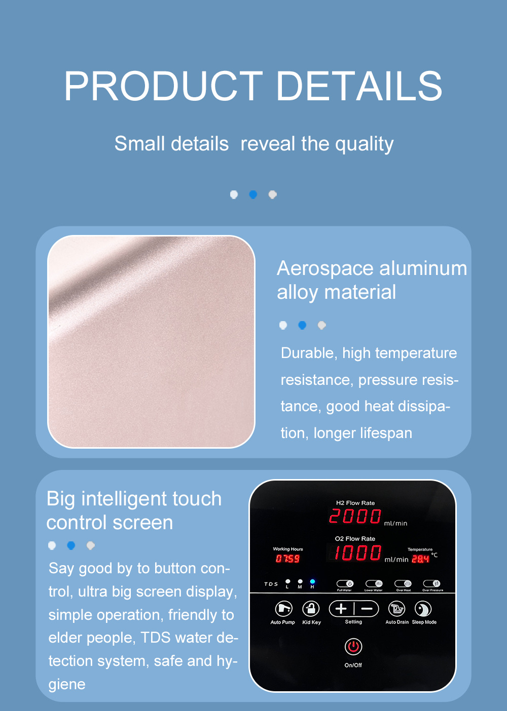3000ml Relieve Inflammation Muscle Soreness Improve Blood Circulation Hydrogen Water H2 Inhalation Machine 