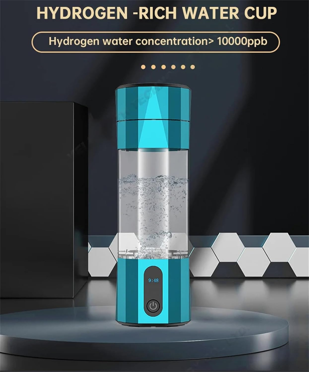 208ml Hydrogen Rich cup 2024 New Hydrogen Water Generator, Portable Rechargeable Hydrogen Water Machine with SPE/PEM Technology, Bottles Rechargeable Ionizer Machine for Home Office Travel,6000PPB, 65830984-6000PPB