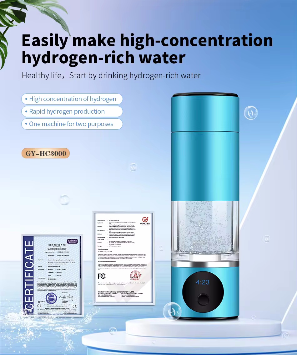230ml portable hydrogen water machine bottle cup Hydrogen therapy device for asthma immune support