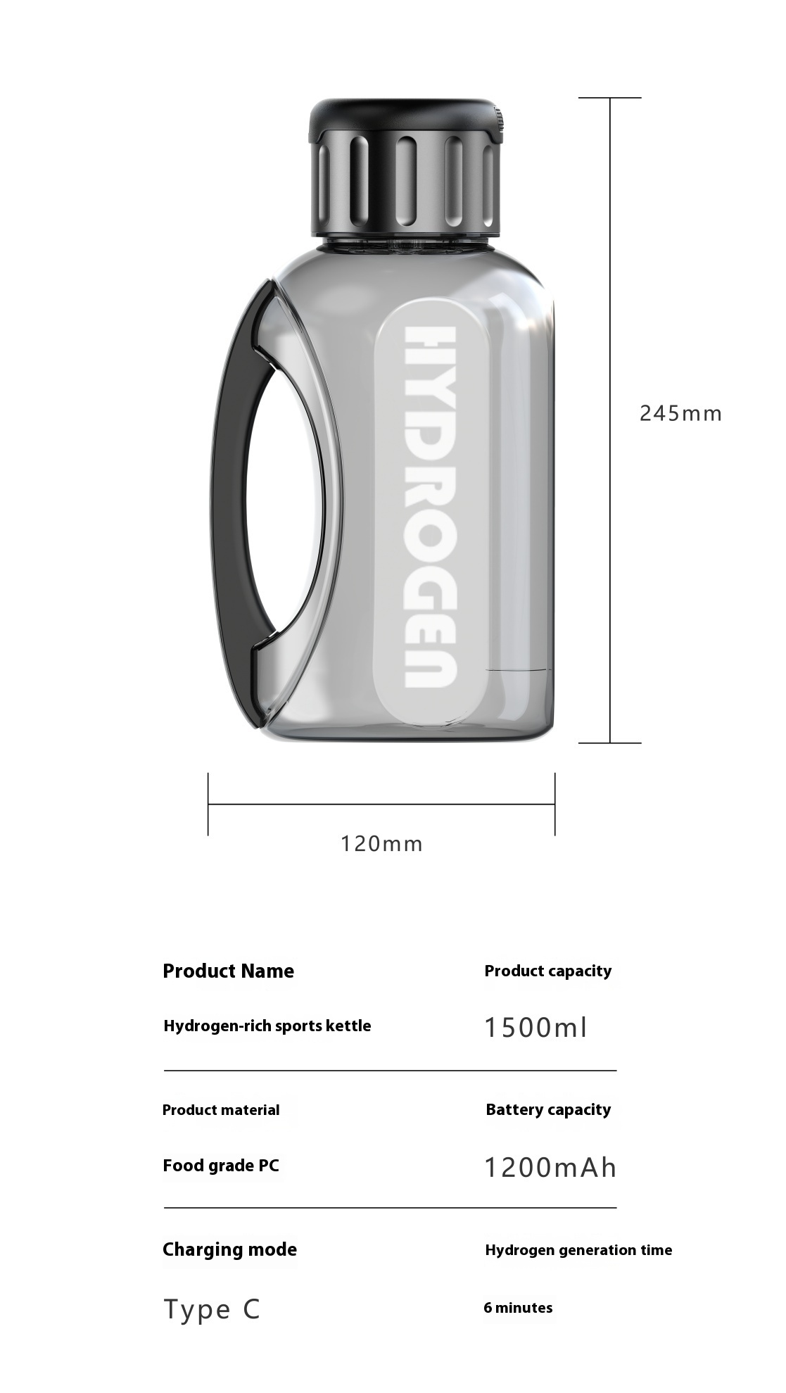 1500ml Hydrogen Rich Kettle