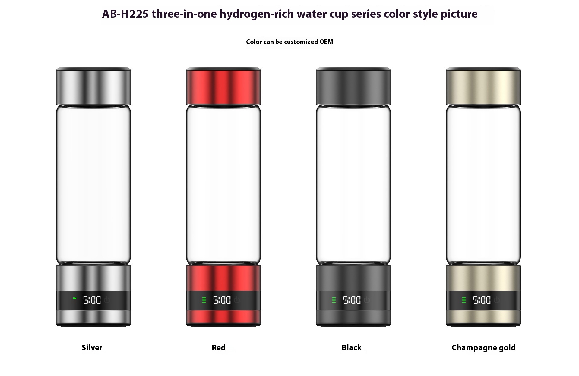 460ml 2000PPB Hydrogen Rich Water Bottle Glass Material