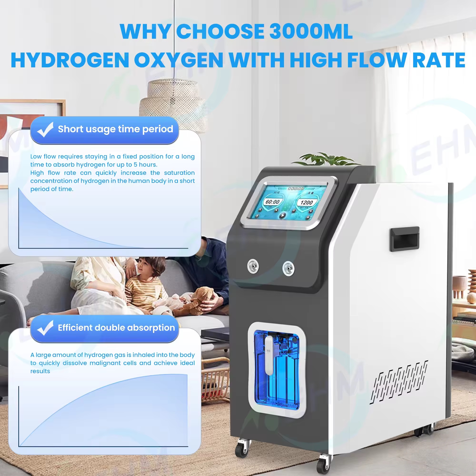 4500ml Hydrogen inhaler machine