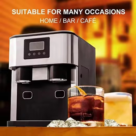 15kg Tabletop Office Portable Ice Maker Small Size Home Use Ice Cube Machine with crusher Pellet Ice Making Machine Kitchen Bar