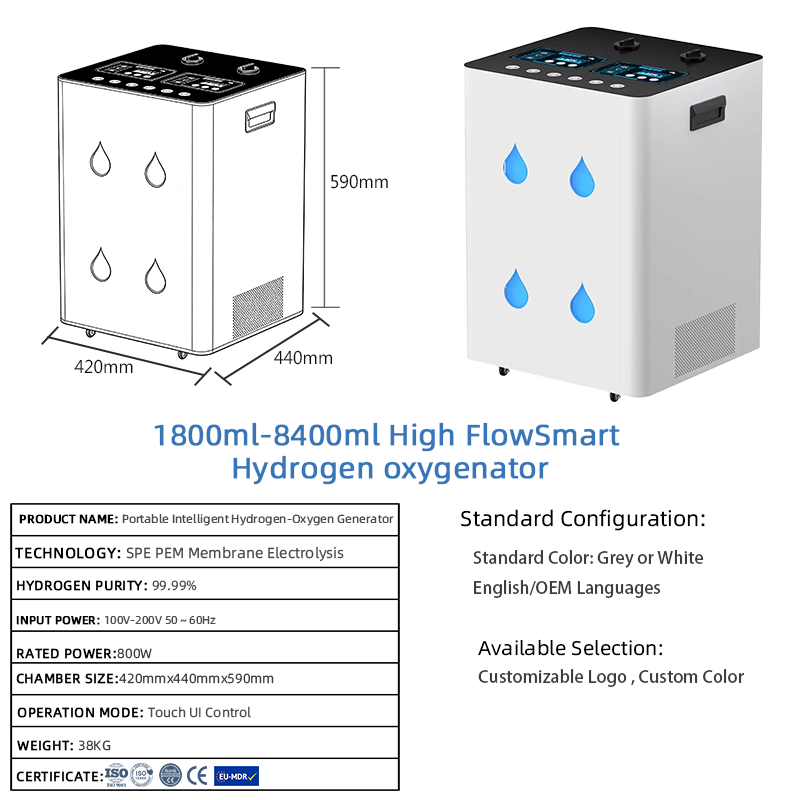 12000ml/min large flow Hydrogen inhaler machine