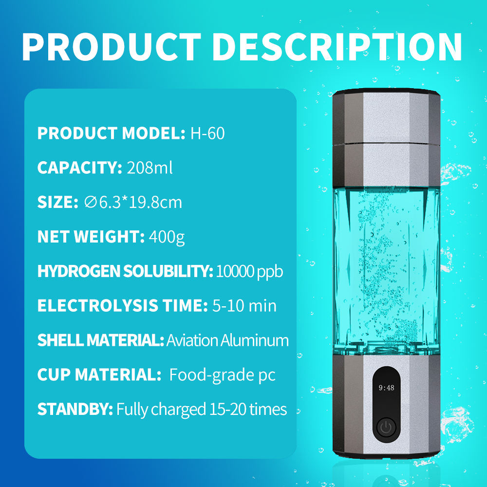 208ml 6000-10000PPB Premium Hydrogen Rich Water Bottle