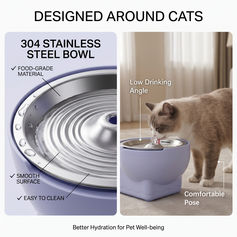 Hydrogen Rich Cat Water Fountain, Antioxidant Hydrogen Infused Pet Water Bowl for Cats, Improve Cat Hydration & Kidney Health